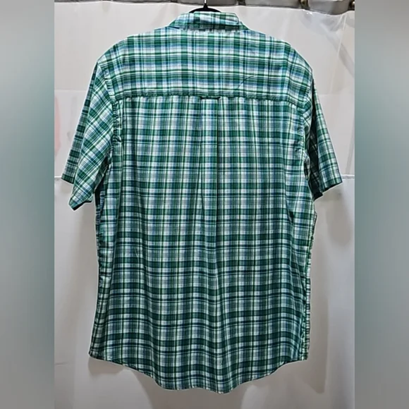 Chaps Men's Easy Care Button-Down Short Sleeve Plaid Shirt Size XXL - Picture 8 of 9